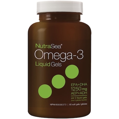 NutraSea Supplément liquide en gélule avec oméga-3 60 ea, 0,60 $/1ch