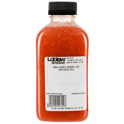 null Jus orange ananas et framboise 500 ml, 1,20 $/100ml