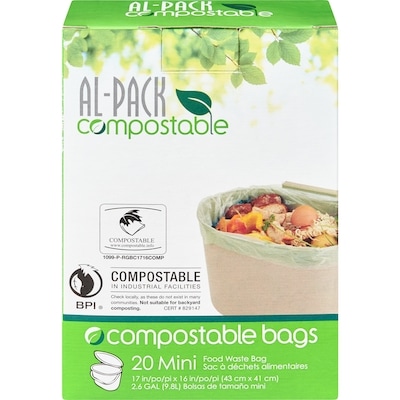 Al-Pack Compostable20 Mini Food Waste Bag 20 ea, $0.25/1ea