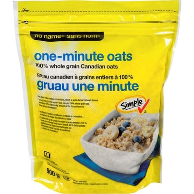 No Name One Minute 100% Whole Grain Oats 900 g, $0.48/100g