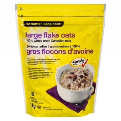 No Name 100% Whole Grain Large Flake Oats 1 kg, $0.43/100g