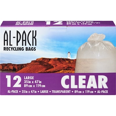 Al-Pack Clear Recycle Bag, 35 x 47 in 12 ea, $0.67/1ea