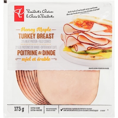 President's Choice Honey Maple Turkey Breast 175 g, $4.45/100g