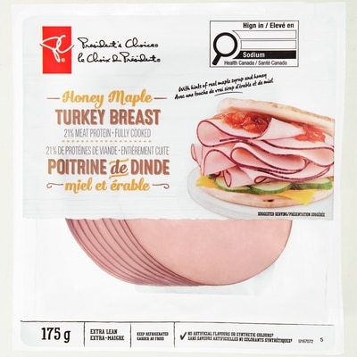 President's Choice Honey Maple Turkey Breast 175 g, $4.45/100g