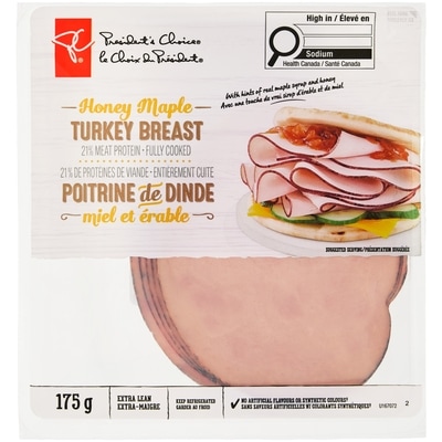 President's Choice Honey Maple Turkey Breast Slices 175 g, $4.00/100g