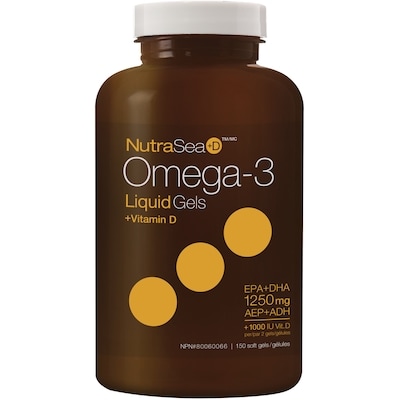 NutraSea Supplément NutraSea + gélules liquides D avec oméga-3 150 ea, 0,51 $/1ch