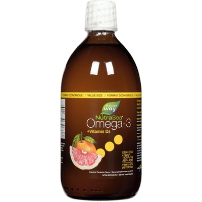 NutraSea Vitamin D Liquid Omega 3 EPA and DHA 500ml, Grapefruit Tangerine 500 ml, $11.90/100ml