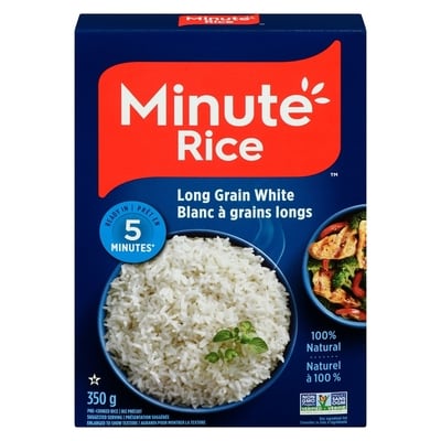 Minute Rice Instant Rice 350 g, $1.23/100g