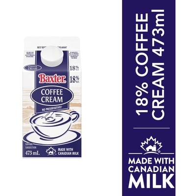 Baxter 18% Coffee Cream 473 ml, $0.52/100ml