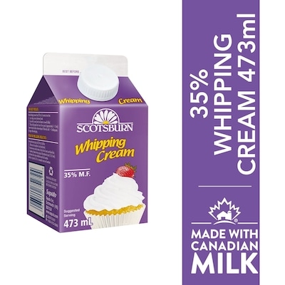 Scotsburn 35% Whipping Cream 473 ml, $1.02/100ml