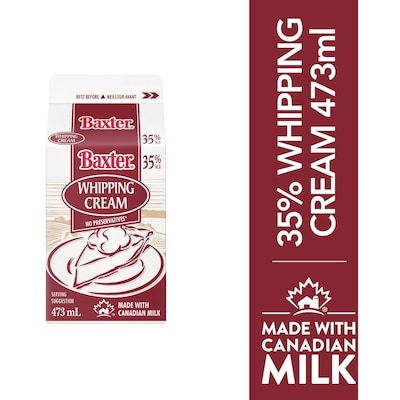 Baxter 35% Whipping Cream 473 ml, $0.78/100ml