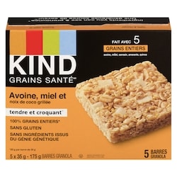Kind Barre Healthy GrainsMC Avoine, miel et noix de coco grillée 175 g, 12,86 $/100g