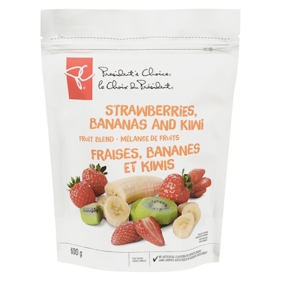 President's Choice Strawberries, Bananas & Kiwi Fruit Blend 600 g, $0.67/100g