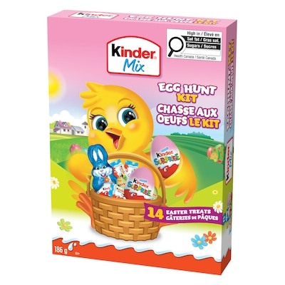 Kinder Easter Egg Hunt Kit (Pink), Easter Eggs with Surprise Kids Toys, Chocolate Bars, Mini eggs and Chocolate Bunny, 14 treats 186 g, $9.68/100g