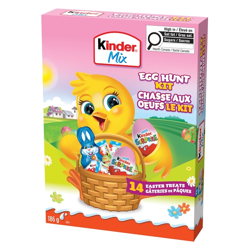 Easter Egg Hunt Kit (Pink), Easter Eggs with Surprise Kids Toys, Chocolate Bars, Mini eggs and Chocolate Bunny, 14 treats