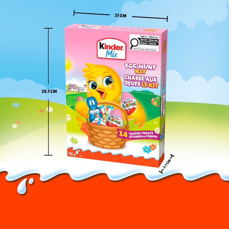 Easter Egg Hunt Kit (Pink), Easter Eggs with Surprise Kids Toys, Chocolate Bars, Mini eggs and Chocolate Bunny, 14 treats