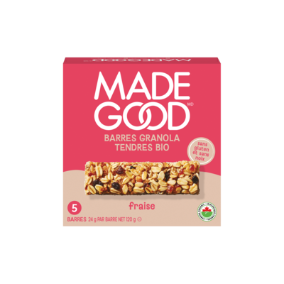 Made Good Barres granola Fraises Boîte de 5 barres 5x120.0 g, 0,67 $/100g