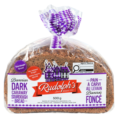 Rudolphs Bavarian Dark Caraway Bread 500 g, $0.86/100g