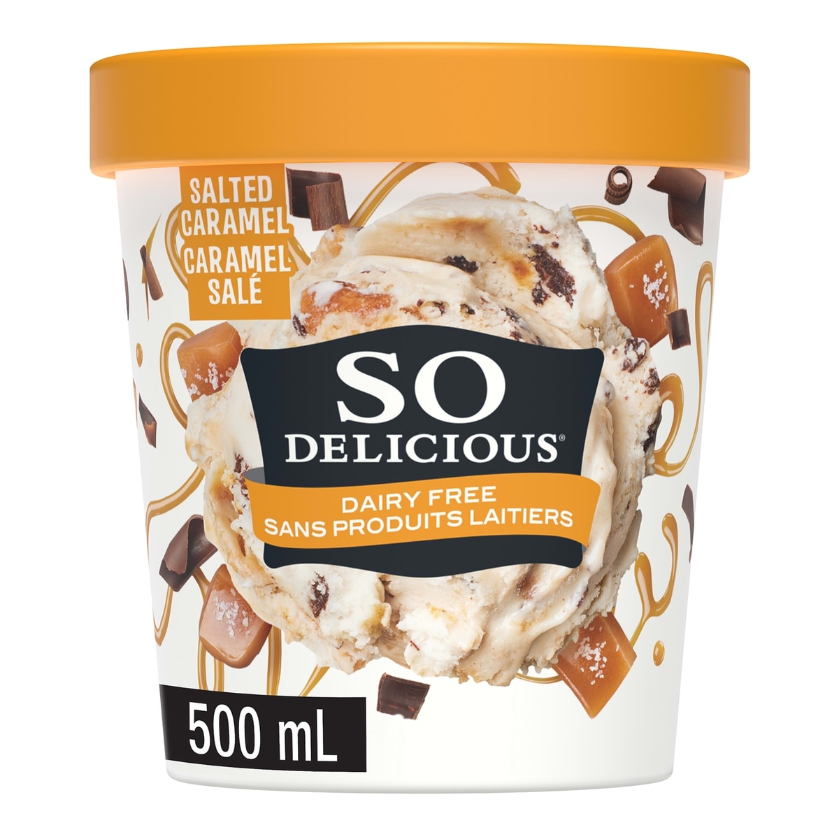 So Delicious Dairy Free Cashew-Based Frozen Dessert, Salted Caramel Cluster 500 ml, $1.60/100ml