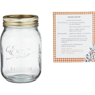 President's Choice 0.5L Mason Jar 1 ea, $5.00/1ea