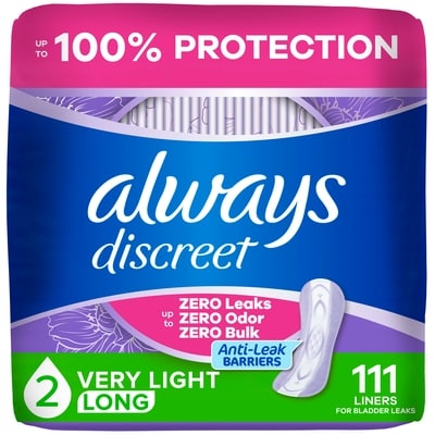 Always Liners, Very Light & Long 111 ea, $0.22/1ea
