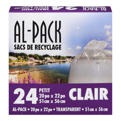 Al-Pack Sacs à recyclage transparents 24 ea, 0,21 $/1ch