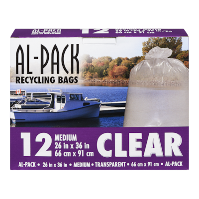 Al-Pack Clear Recycle Bags 12 ea, $0.37/1ea