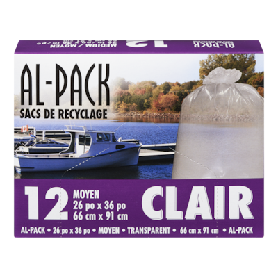 Al-Pack Sacs à recyclage transparents 12 ea, 0,37 $/1ch