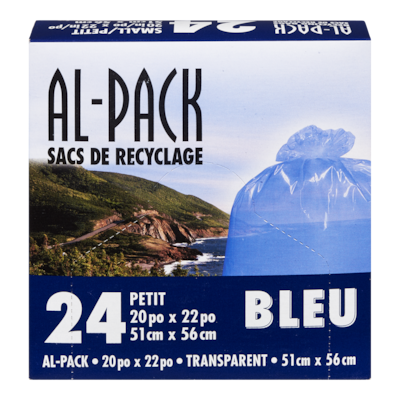 Al-Pack Sacs à recyclage bleus 24 ea, 0,21 $/1ch