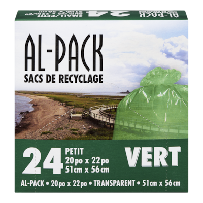 Al-Pack Sacs à recyclage verts 24 ea, 0,21 $/1ch