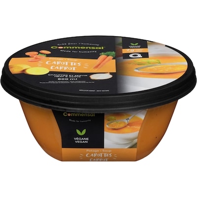 Commensal Potage carotte 600 ml, 1,13 $/100ml