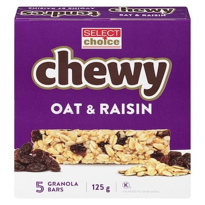 Leclerc Select Choice Chewy, Oat & Raisin 125 g, $0.80/100g