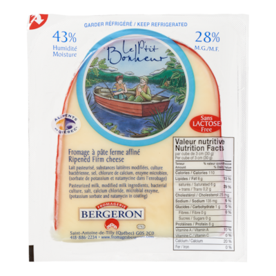 Bergeron Fromage Le P’tit Bonheur, pointe 200 g, 4,50 $/100g