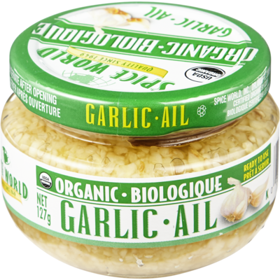 null Ail émincé biologique 128 g, 3,90 $/100g