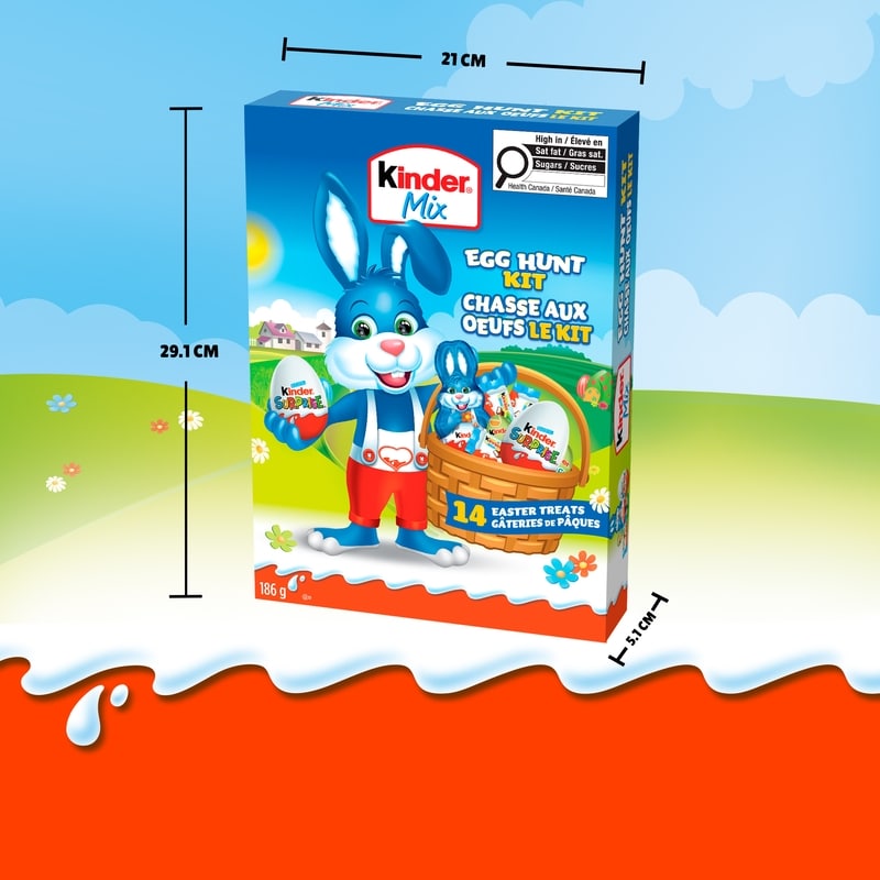 Easter Egg Hunt Kit (Classic), Easter Eggs with Surprise Kids Toys, Chocolate Bars, Mini eggs and Chocolate Bunny, 14 treats