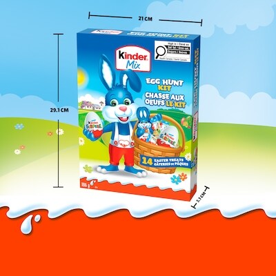 Trousse de chasse aux œufs de Pâques (classique), œufs de Pâques avec jouets surprises pour enfants, barres de chocolat, mini-œufs et lapin en chocolat