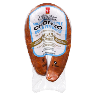 le Choix du Président Saucisson Demi-Salé À Sec Chorizo Doux À L'Espagnole 250 g, 4,40 $/100g