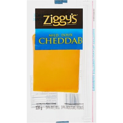 Ziggy's Mild Cheddar Cheese Slices 220 g, $3.77/100g
