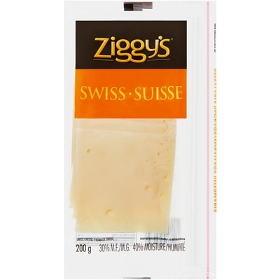 Ziggy's Swiss Cheese Slices 200 g, $4.15/100g