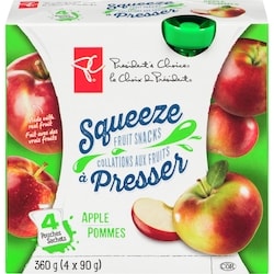 President's Choice Apple Squeeze Fruit Snacks 4x90.0 g, $1.11/100g