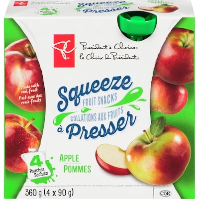 President's Choice Apple Squeeze Fruit Snacks 4x90.0 g, $0.83/100g