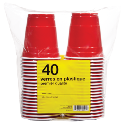 Sans Nom Gobelet en plastique, 266 ml (9 oz) 1 ea, 0,17 $/1ch