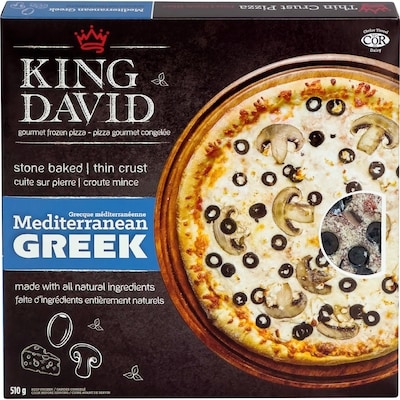 King David Gourmet Kosher Thin Crust Pizza Mediterranean Greek 510 g, $2.94/100g