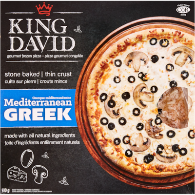 King David Pizza à croûte mince, méditerranéenne grecque casher 510 g, 2,94 $/100g
