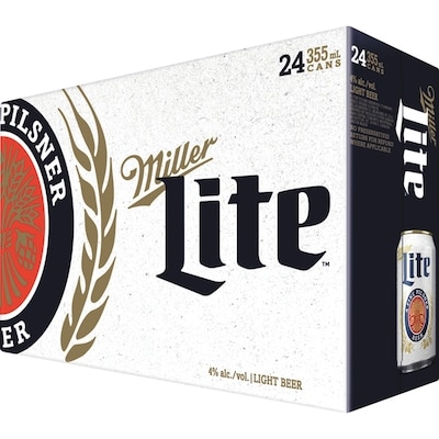Miller Miller Lite bière 24 canettes (Pièce d’identité requise au moment du ramassage) 24x355.0 ml, 0,46 $/100ml