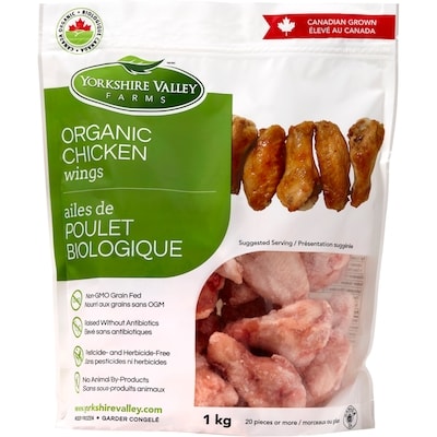 Yorkshire Valley Farms Organic Frozen Chicken Wings 1 kg, $1.50/100g