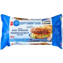 PC Blue Menu Lean Beef Burgers   1.13 kg, $2.21/100g