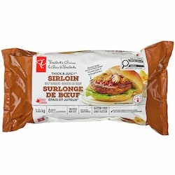 President's Choice Thick & Juicy™ Sirloin Beef Burgers  1.13 kg, $1.86/100g