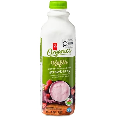 PC Organics Organic Kefir Milk, Strawberry 1000 ml, $0.60/100ml