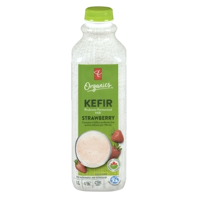 PC Organics Organic Kefir Milk, Strawberry 1000 ml, $0.63/100ml